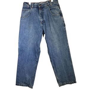 Paco Jean Company Men Carpenter Jeans 34 X 32 Blue Denim High-Rise Straight M964